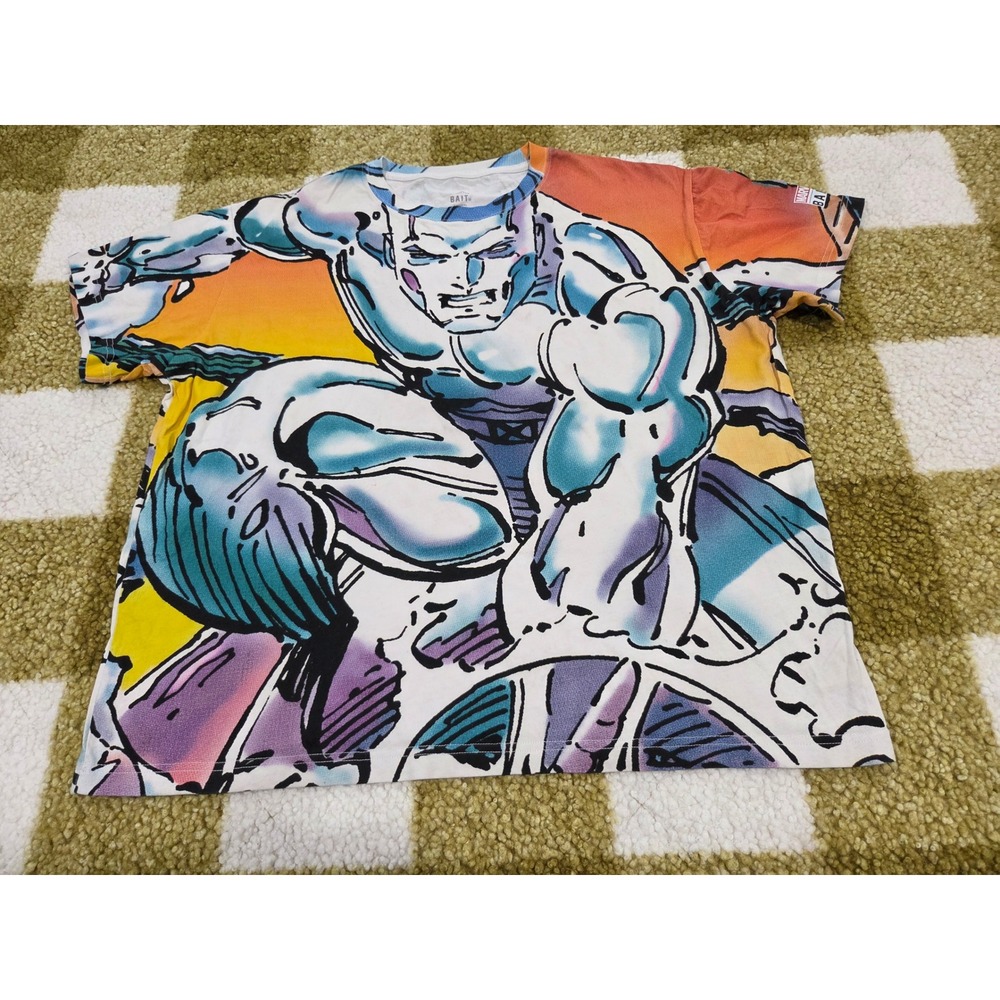 BAIT Marvel Silver Surfer All Over Print T-Shirt Mens Large 100% Cotton Graphic